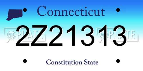 2Z21313 Connecticut License Plate