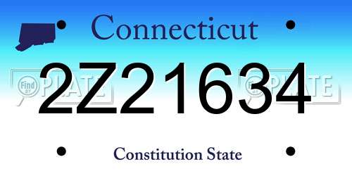 2Z21634 Connecticut License Plate