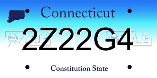 2Z22G4 Connecticut License Plate