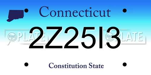 2Z25I3 Connecticut License Plate
