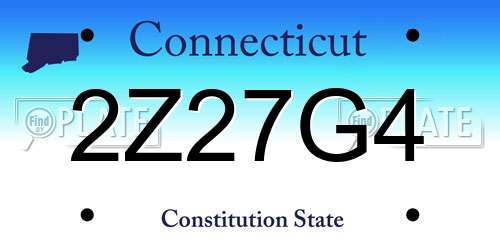 2Z27G4 Connecticut License Plate