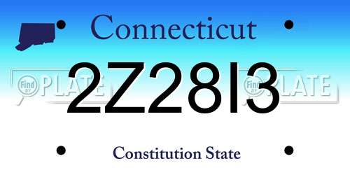 2Z28I3 Connecticut License Plate