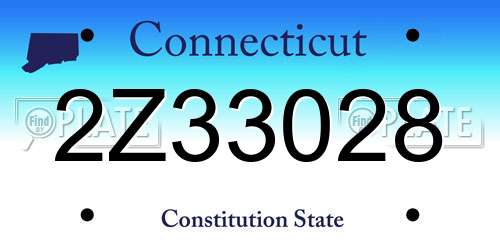 2Z33028 Connecticut License Plate
