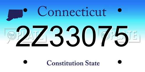 2Z33075 Connecticut License Plate