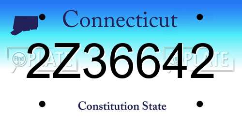 2Z36642 Connecticut License Plate