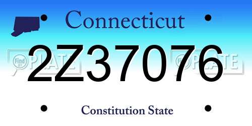 2Z37076 Connecticut License Plate