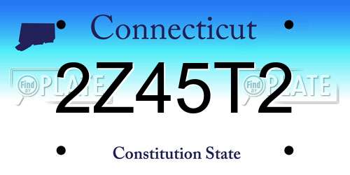 2Z45T2 Connecticut License Plate