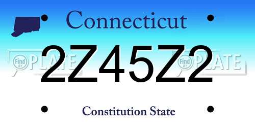 2Z45Z2 Connecticut License Plate