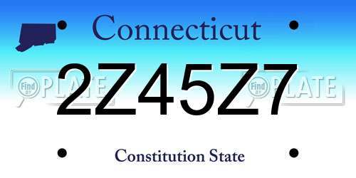 2Z45Z7 Connecticut License Plate