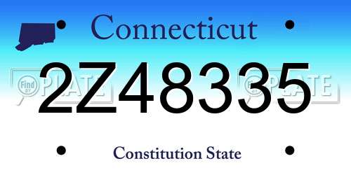 2Z48335 Connecticut License Plate