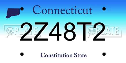 2Z48T2 Connecticut License Plate