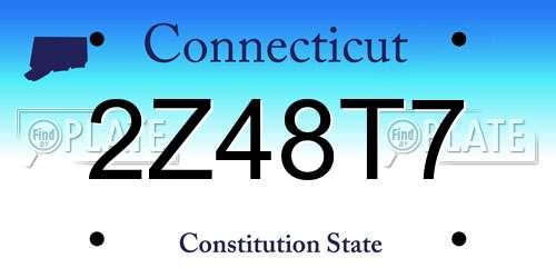 2Z48T7 Connecticut License Plate