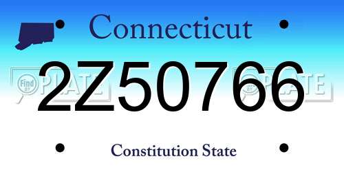 2Z50766 Connecticut License Plate
