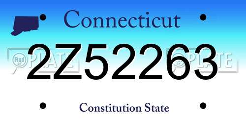 2Z52263 Connecticut License Plate