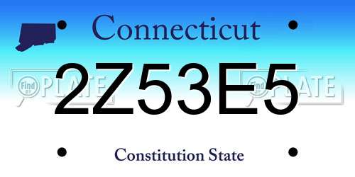 2Z53E5 Connecticut License Plate
