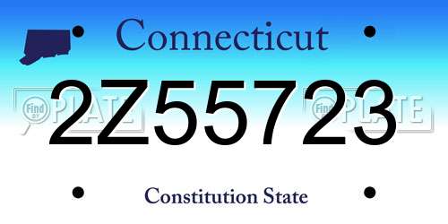 2Z55723 Connecticut License Plate