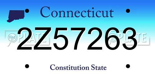 2Z57263 Connecticut License Plate
