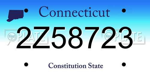 2Z58723 Connecticut License Plate
