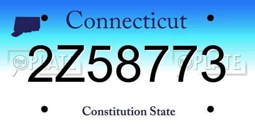 2Z58773 Connecticut License Plate