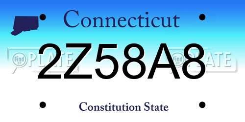 2Z58A8 Connecticut License Plate
