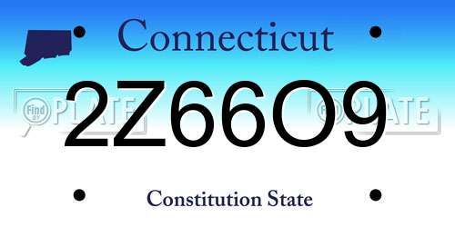 2Z66O9 Connecticut License Plate