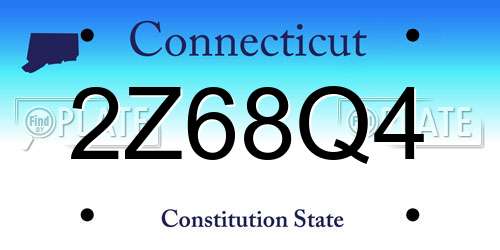 2Z68Q4 Connecticut License Plate