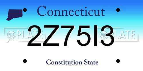 2Z75I3 Connecticut License Plate