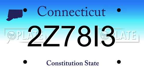 2Z78I3 Connecticut License Plate
