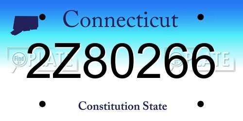 2Z80266 Connecticut License Plate