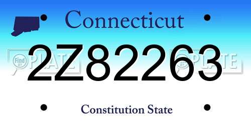2Z82263 Connecticut License Plate