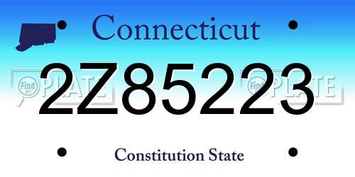 2Z85223 Connecticut License Plate