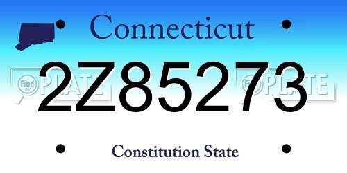 2Z85273 Connecticut License Plate