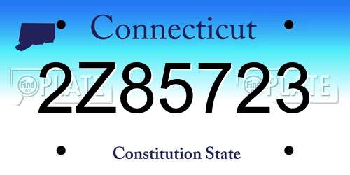 2Z85723 Connecticut License Plate
