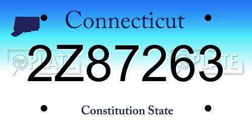 2Z87263 Connecticut License Plate