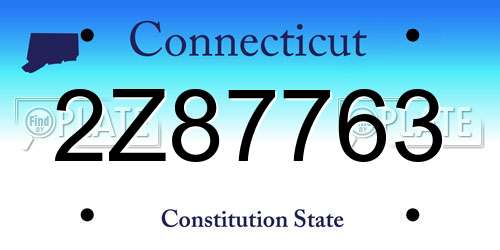 2Z87763 Connecticut License Plate