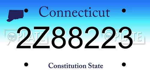 2Z88223 Connecticut License Plate