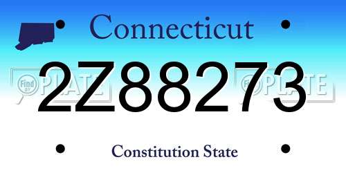 2Z88273 Connecticut License Plate