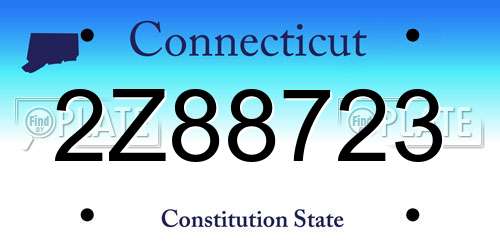 2Z88723 Connecticut License Plate