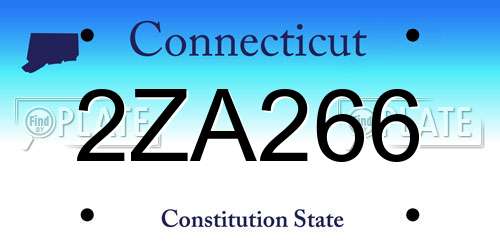 2ZA266 Connecticut License Plate