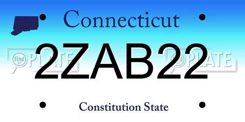 2ZAB22 Connecticut License Plate