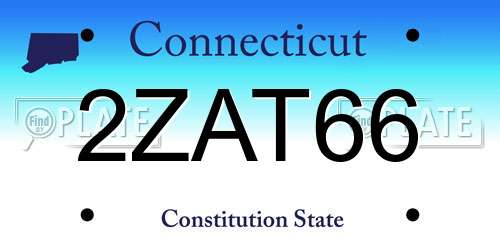 2ZAT66 Connecticut License Plate