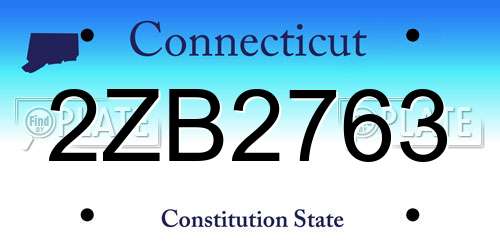 2ZB2763 Connecticut License Plate