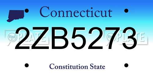 2ZB5273 Connecticut License Plate