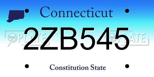 2ZB545 Connecticut License Plate