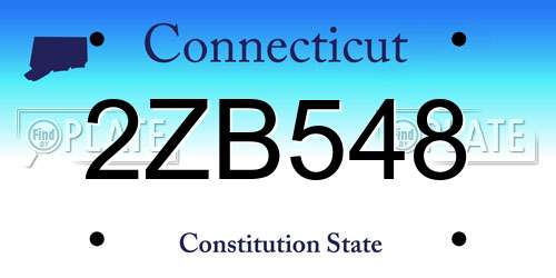2ZB548 Connecticut License Plate