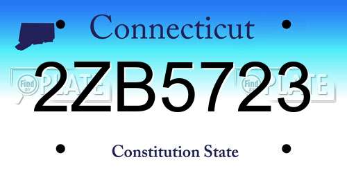 2ZB5723 Connecticut License Plate