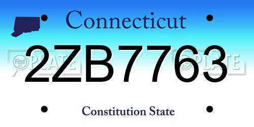 2ZB7763 Connecticut License Plate