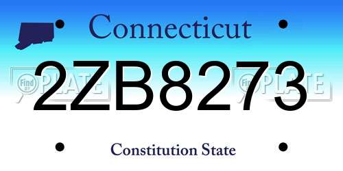 2ZB8273 Connecticut License Plate