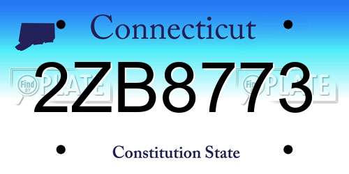 2ZB8773 Connecticut License Plate