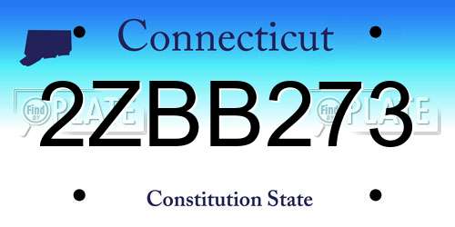2ZBB273 Connecticut License Plate